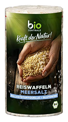 biozentrale Reiswaffeln Meersalz 12 x 100 g, vegan & glutenfrei und aus nur 3 Zutaten, Ballaststoffquelle, nicht frittiert von bioZentrale