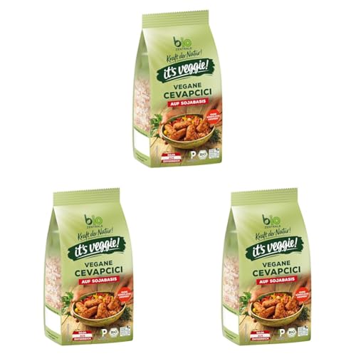 biozentrale it´s veggie! Vegane Cevapcici auf Sojabasis | 170 g | Soja aus Österreich | hoher Proteingehalt (Packung mit 3) von bioZentrale