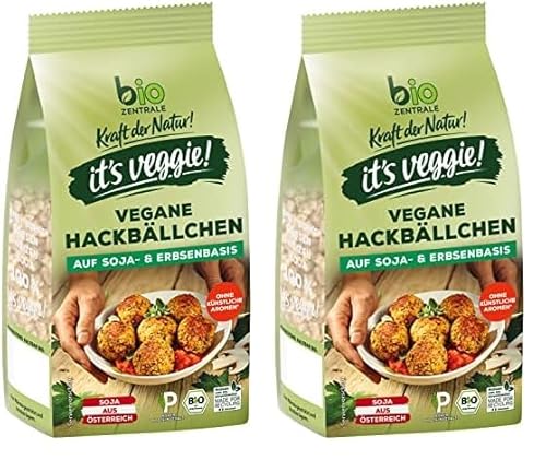 biozentrale it´s veggie! Vegane Hackbällchen auf Soja- und Erbsenbasis | 150 g | Soja aus Österreich | hoher Proteingehalt (Packung mit 2) von bioZentrale