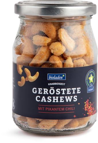 Geröstete Cashews mit Chili im Pfandglas von bioladen