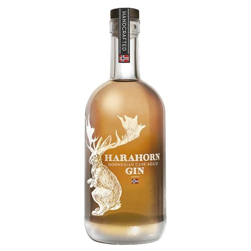 Harahorn Cask Aged Gin 500ml I Fruchtiger Gin - extra lang gelagert - mit über 20 Kräutern wie Blasentang, Engelwurz & Rock-Minze & Beeren I 40% vol. von bjornaa finest food