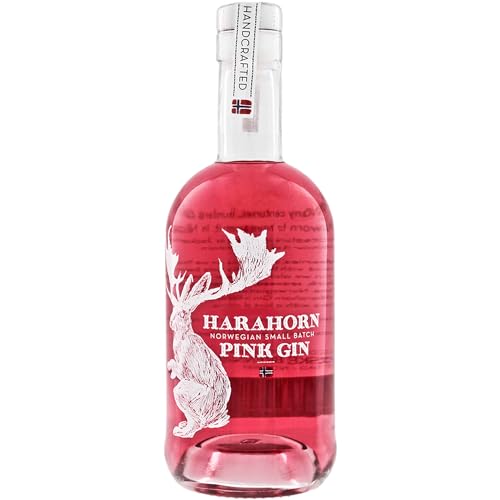 Harahorn Pink Gin 500ml I Fruchtiger Gin mit über 20 Kräutern wie Blasentang, Engelwurz & Rock-Minze & Beeren wie Himbeeren uvm.. I 40% vol. von bjornaa finest food