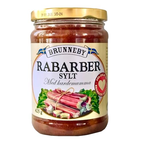 Rhabarber Konfitüre mit Kardamom | 425g |40% Rhabarber | Passion für Konfitüren seit 1941 |Geschmack pur | Made in Sweden von bjornaa finest food