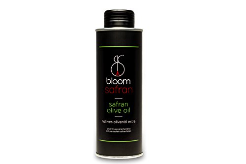 bloom safran - Natives Safran Olivenöl aus Griechenland - Kreta, verfeinert mit Safranfäden (250ml) von bloom safran