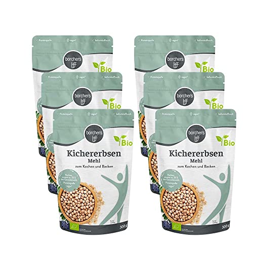 6x borchers Bio Kichererbsen Mehl | 6x 300g | Reich an Ballaststoffen | Proteinquelle | Ideal für orientalische Gerichte | Von Natur aus vegan | 1,8 kg von borchers