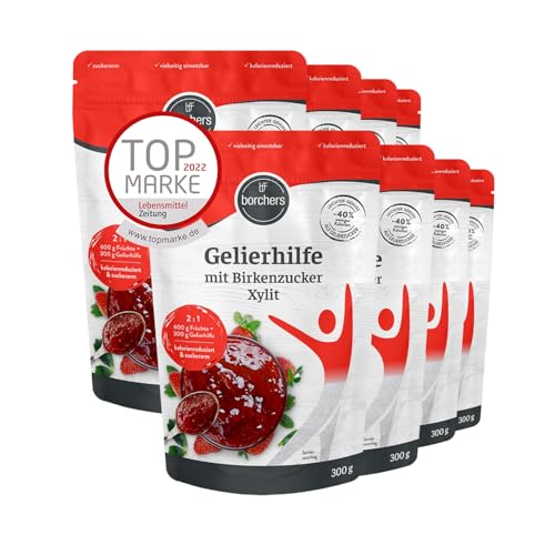 BORCHERS Gelierhilfe, Alternative zu Gelierzucker 8x 300g, auf Grundlage von Xylit, 1:1 wie Zucker, kalorienreduziert, Zuckerersatz, Süßungsmittel, Zuckeralternative von borchers