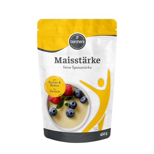 BORCHERS Maisstärke feine Speisestärke 450g, Bindemittel, Vegan, Glutenfrei, Stärke zum Backen & Kochen von borchers