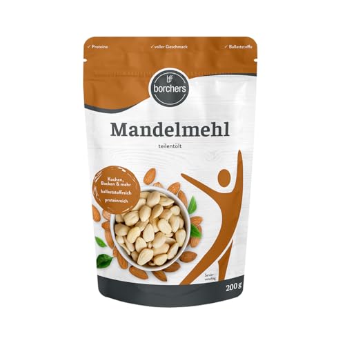 borchers Mandelmehl | Von Natur aus vegan | Perfekt zum Kochen und Backen | 200 g von borchers