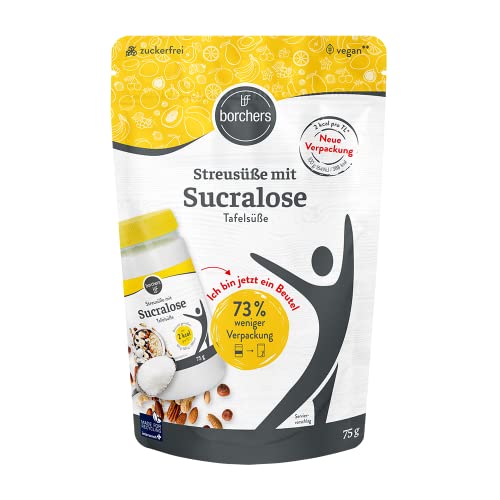 borchers Sucralose Streusüße | Tafelsüße | Kochen und Backen | Zuckeralternative | 75 g Beutel von borchers