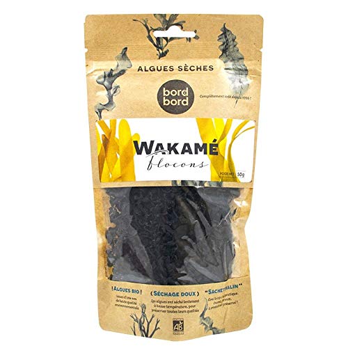 Bord à bord BIO Wakame Flocken 40g aus dem Atlantik | Undaria pinnatifida | Getrocknete Algen | Laborgeprüft für Smoothies oder als Trocken-Gemüse, Menge:3 Stück von bord á bord