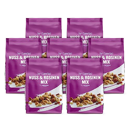 by Amazon Studentenfutter natürliche Nüsse & Rosinen Mix, Ungesalzen, 1400g, 7 Packungen à 200 g von by Amazon