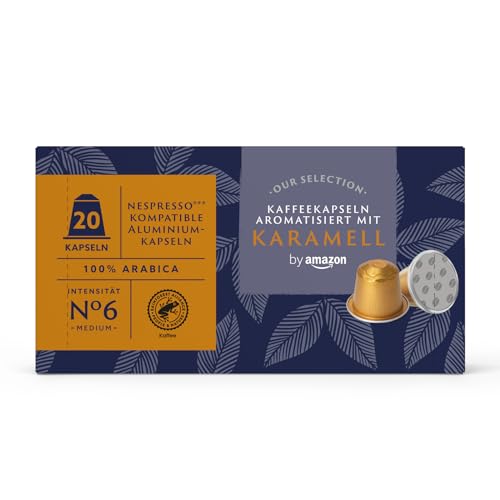 Our Selection by Amazon Kaffeekapseln Aromatisiert Mit Karamell, 20 Aluminiumkapseln (1 pack x 20) von by Amazon