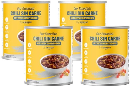 by Amazon Chili sin carne mit roten Kidneybohnen, vegetarisch, 800g (Packung mit 4) von by Amazon