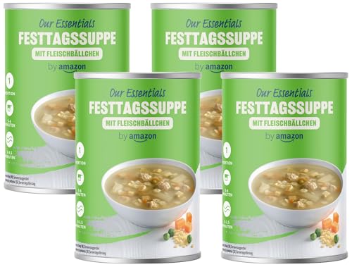 by Amazon Festtagssuppe mit Fleischbällchen, 400g (Packung mit 4) von by Amazon