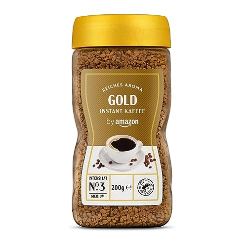 by Amazon Gold Instant Kaffee, Mittlere Röstung, 200g, 1er-Pack - Rainforest Alliance-Zertifizierung (Packung mit 6) von by Amazon