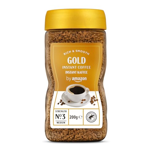 by Amazon Gold Instant Kaffee, Mittlere Röstung, 200g, 1er-Pack - Rainforest Alliance-Zertifizierung von by Amazon