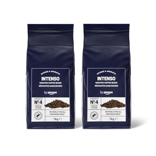 by Amazon Intenso Kaffeebohnen, Dunkle Röstung, 2 kg (2 Packungen à 1 kg), Rainforest Alliance zertifiziert von by Amazon