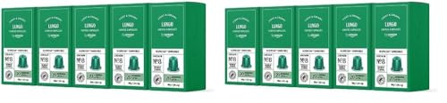 by Amazon Lungo Aluminium-Kaffeekapseln, kompatibel mit Nespresso, mittelgeröstet, 100 Stück (10 Packungen mit je 20 Stück) – Rainforest Alliance zertifiziert von by Amazon