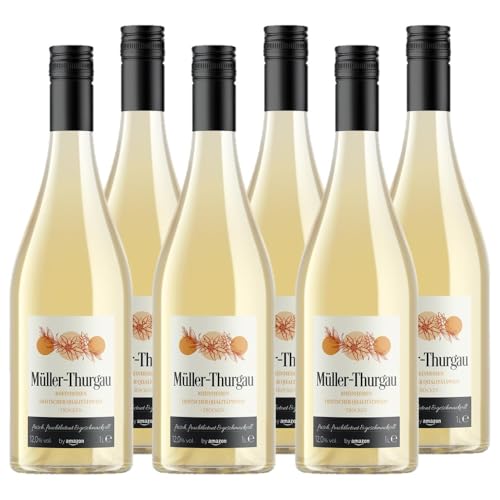 by Amazon Müller-Thurgau Qualitätswein Rheinhessen, Weißwein, 1l, 1er-Pack (Packung mit 6) von by Amazon