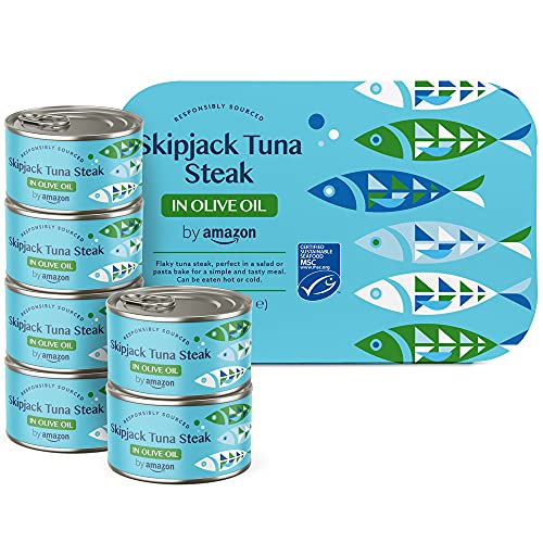 by Amazon Thunfischfilets, geschnitten, in Olivenöl, 195g, 6er-Pack von by Amazon