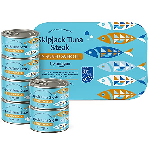 by Amazon Thunfischfilets, geschnitten, in Sonnenblumenöl, 195g, 6er-Pack von by Amazon