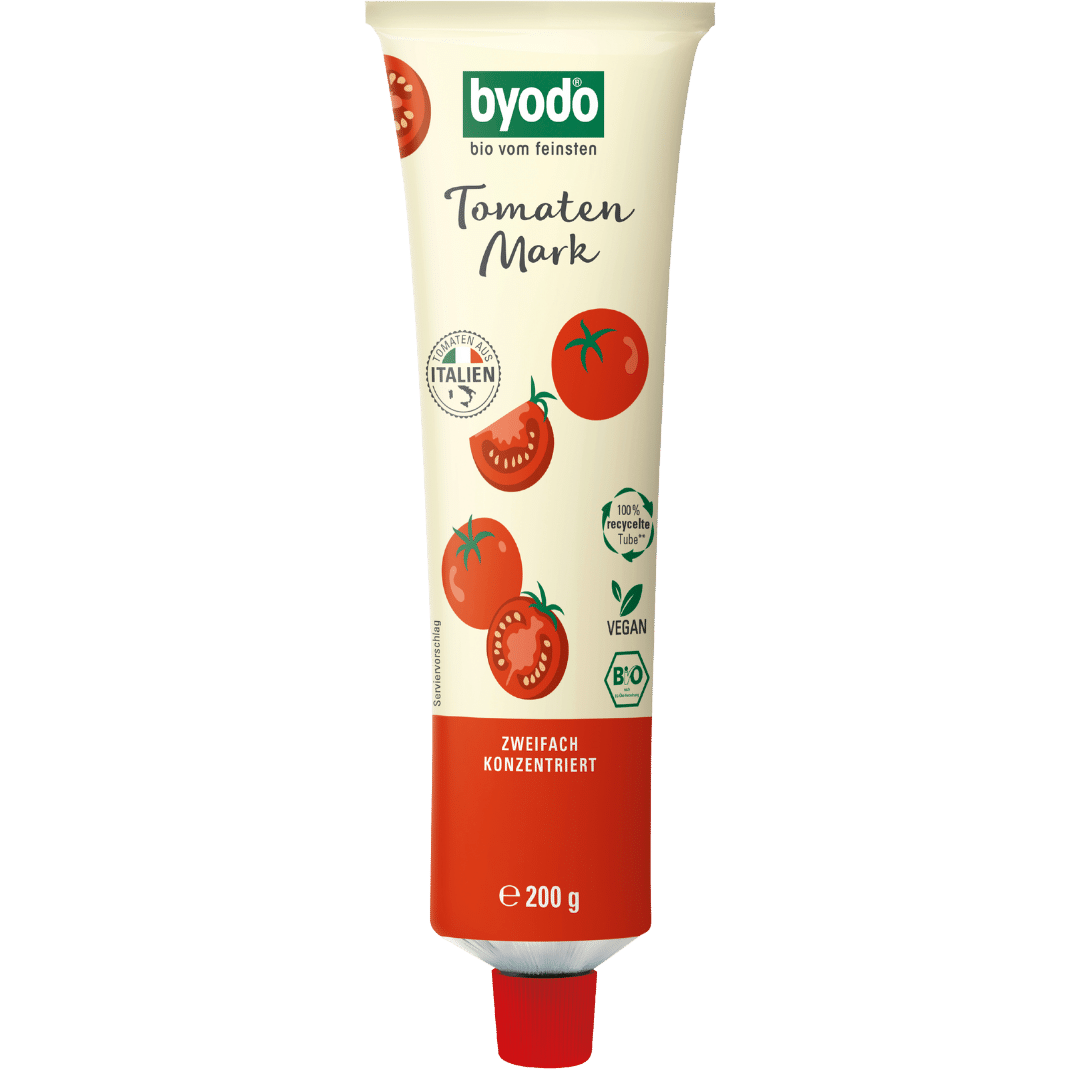 Bio Tomatenmark Doppelfrucht, in der Tube von byodo