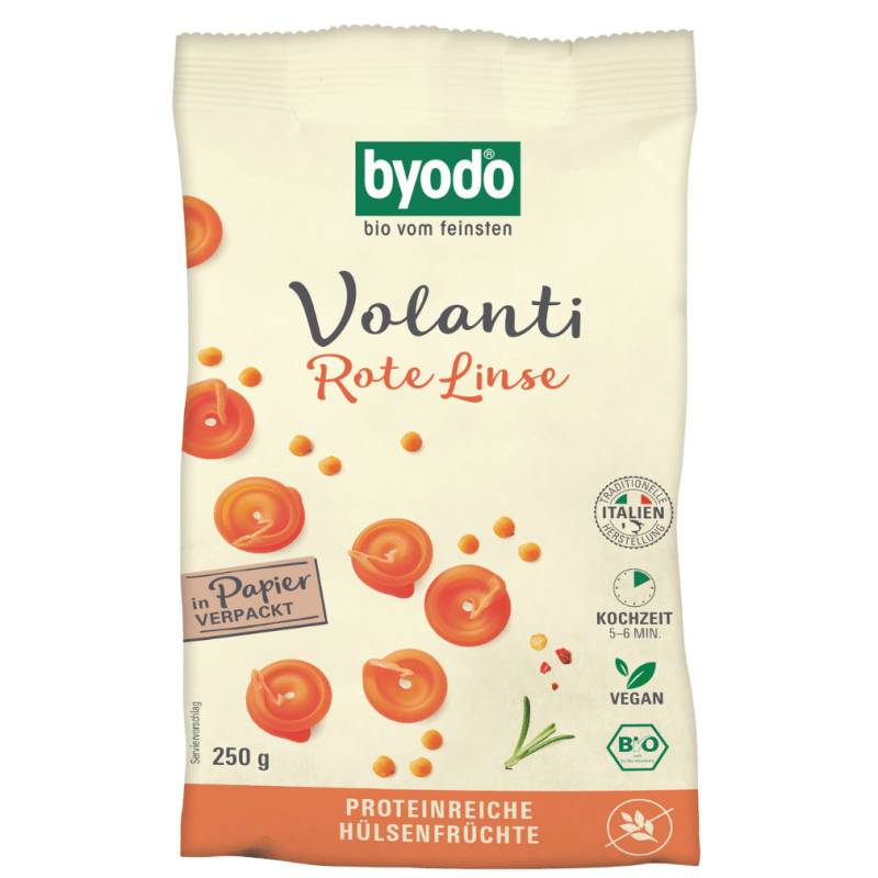 Bio Volanti Rote Linsen 250g von byodo