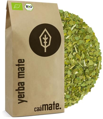 Yerba Mate Tee BIO 200g ● Das Original ● gereift ● ungeröstet ● luftgetrocknet ● rauchfrei ● plastikfrei ● fair ● Matetee aus Mateblättern, Mateaststückchen und Mateblattpulver ● DE-ÖKO-006 von caámate.