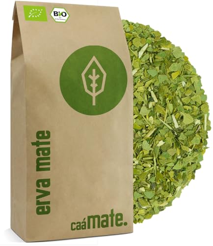 Mate Tee BIO 1KG ● frisch & grün ● Original Yerba Mate ● luftgetrocknet ● rauchfrei ● plastikfrei ● fair ● Matetee aus Mateblättern, Mateästen und Mateblattpulver ● DE-ÖKO-006 von caámate.