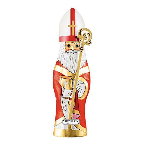 Confiserie Riegelein Original St. Nikolaus mit Mitra und Bischofsstab - perfektes Geschenk zum Nikolaus - Weihnachtsgeschenk für Kinder -140g schwer und 26cm hoch (1) von chocri