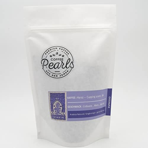 Jemen Mocha Haraz Bohne | Spezialitätenkaffee aus dem Jemen von CoffeePearls® | 100 % Arabica, ganze Bohne│ Espresso 250 g von coffee pearls