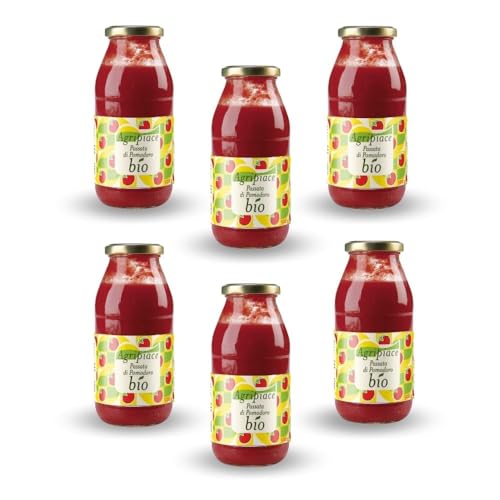 Passata di Pomodoro Bio Agripiace – 100% Italienisch – 6 x 500 ml – Bio-Tomatensauce – Nachhaltig & Rückverfolgbar von collezione it