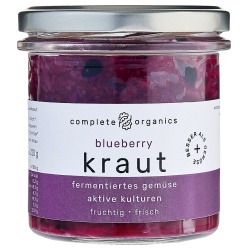 Weiß- & Rotkohl mit Blaubeeren aus Bayern im Glas, fermentiertes Gemüse mit aktiven Kulturen von completeorganics