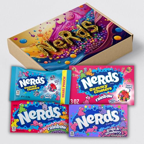 Nerds Süßigkeiten Mix - Candy Probierbox - Top Auswahl mit Nerds Rope & Nerds Gummy Clusters - amerikanische Süßigkeiten von crela packs