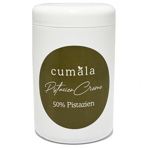 Cumala Pistaziencreme 1 kg mit 50% Pistazien. Pistaziencreme Vegan ohne Palmöl und Glutenfrei. Pistazienmus Italienische Spezialitäten. Pistaziencreme im eimer. von cumala