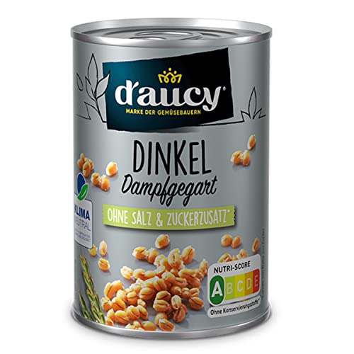 d'aucy Dinkel - 100% ohne Salz und Zuckerzusatz, ohne Konservierungsstoffe, klimaneutral, 110 Gramm Dose, Inhalt:1 Dose von d'aucy