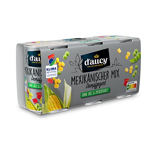 d'aucy Mexikanischer Mix - 100% ohne Salz und Zuckerzusatz, ohne Konservierungsstoffe, klimaneutral, 1 Pack = 3 x 110 Gramm Dose, Inhalt:1 Pack von d'aucy