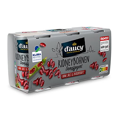 d'aucy Rote Kidneybohnen - Dampfgegart - vakuumverpackt ohne Konservierungsstoffe 3 x 110 Gramm von d'aucy