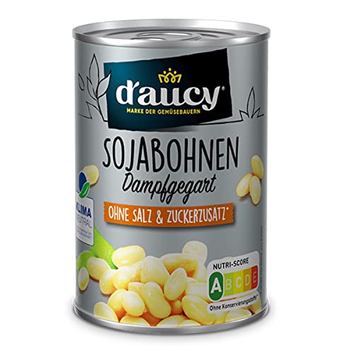 d'aucy Sojabohnen - 100% ohne Salz und Zuckerzusatz, ohne Konservierungsstoffe, klimaneutral, 110 Gramm Dose, Inhalt:1 Dose von d'aucy