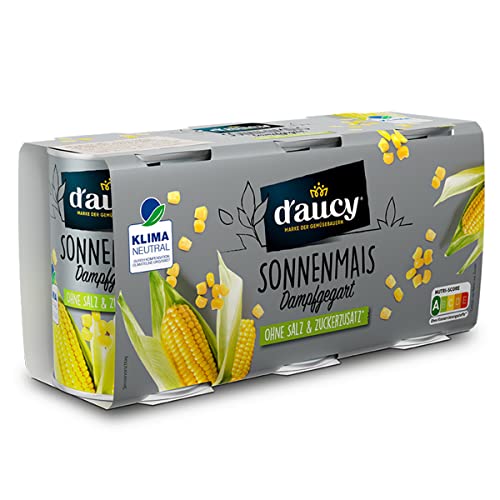 d'aucy Sonnenmais SuperSweet Dampfgegart - vakuumverpackt ohne Konservierungsstoffe 3 x 110 Gramm von d'aucy