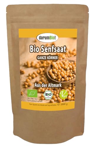 BIO Senfsaat Senfkörner aus DEUTSCHLAND I eigener Anbau I Rohkostqualität I ganze Körner I glutenfrei I 1kg von darumBio!