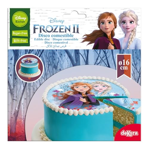 Dekora 231347 Disney Die Eiskönigin Tortenaufleger aus zuckerfreiem Esspapier-16 cm, 1 Stück (1er Pack) von dekora