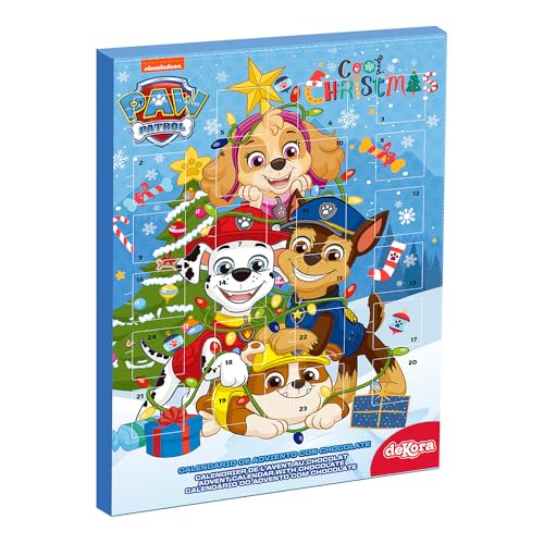 Dekora - Chocolate Adventskalender | Adventskalender für Kinder PAW Patrol – Helfer auf vier Pfoten 'Cool Christmas' von dekora