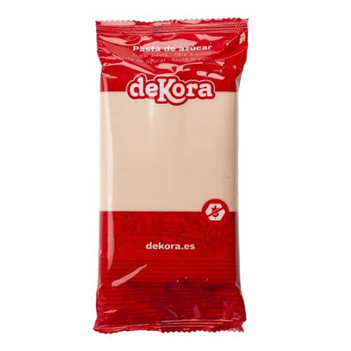 Dekora - Kuchendeko Fondant Beige - Tortenfondant Zuckerpaste für Torten und Cupcakes - Rollfondant für die Herstellung aller Arten von Dekorationen - Einfaches Formen - 250 g von dekora