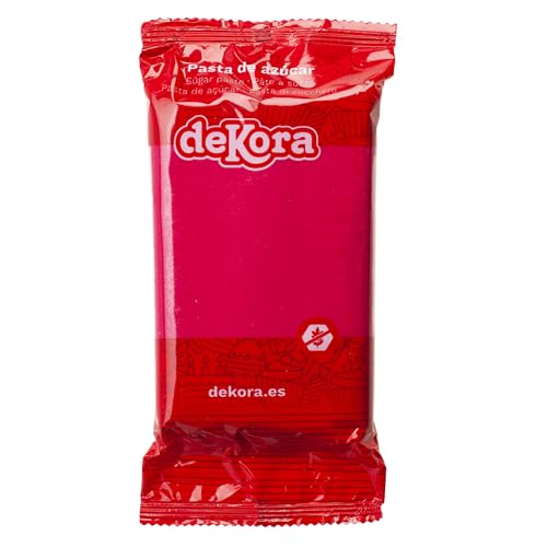 Dekora - Kuchendeko Fondant Fuchsia - Tortenfondant Zuckerpaste für Torten und Cupcakes - Rollfondant für die Herstellung aller Arten von Dekorationen - Einfaches Formen - 250 g von dekora