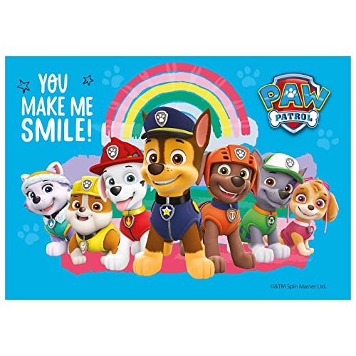 Dekora - Paw Patrol - Essbare Tortendeko - Dekoration für Kindergeburtstag - Quadrat A5 15 x 21 CM von dekora