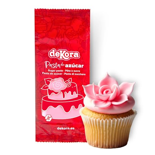 Dekora – Rosa Zuckerpaste Fondant 150g – Perfekt für Torten & Backdekoration – Gluten- und Laktosefrei – Vanillegeschmack – Weich, flexibel & leicht zu formen für kreative Dekorationen von dekora