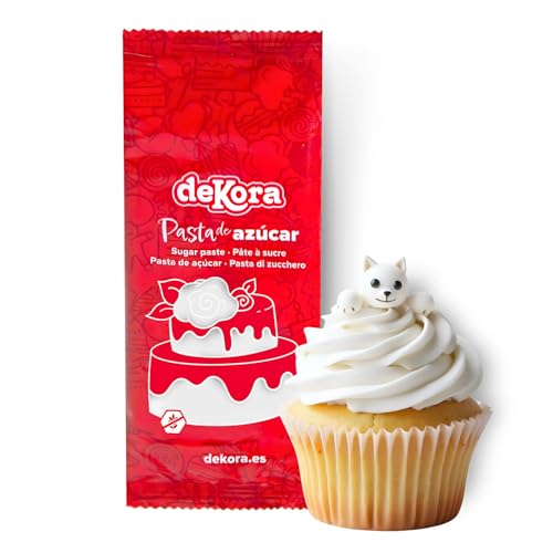 Dekora – Weiße Zuckerpaste Fondant 150g – Perfekt für Torten & Backdekoration – Gluten- und Laktosefrei – Vanillegeschmack – Weich, flexibel & leicht zu formen für kreative Dekorationen von dekora