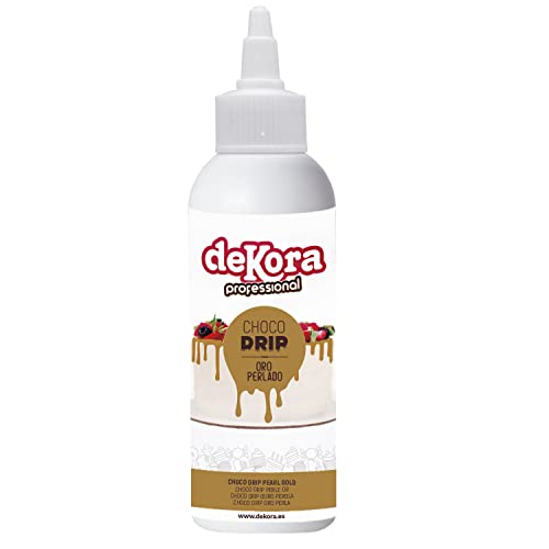 dekora - Choco Drip Torte - Cake Drip Perlengold Bunter Rohstoff um Torten zu Dekorieren - 180 g von dekora