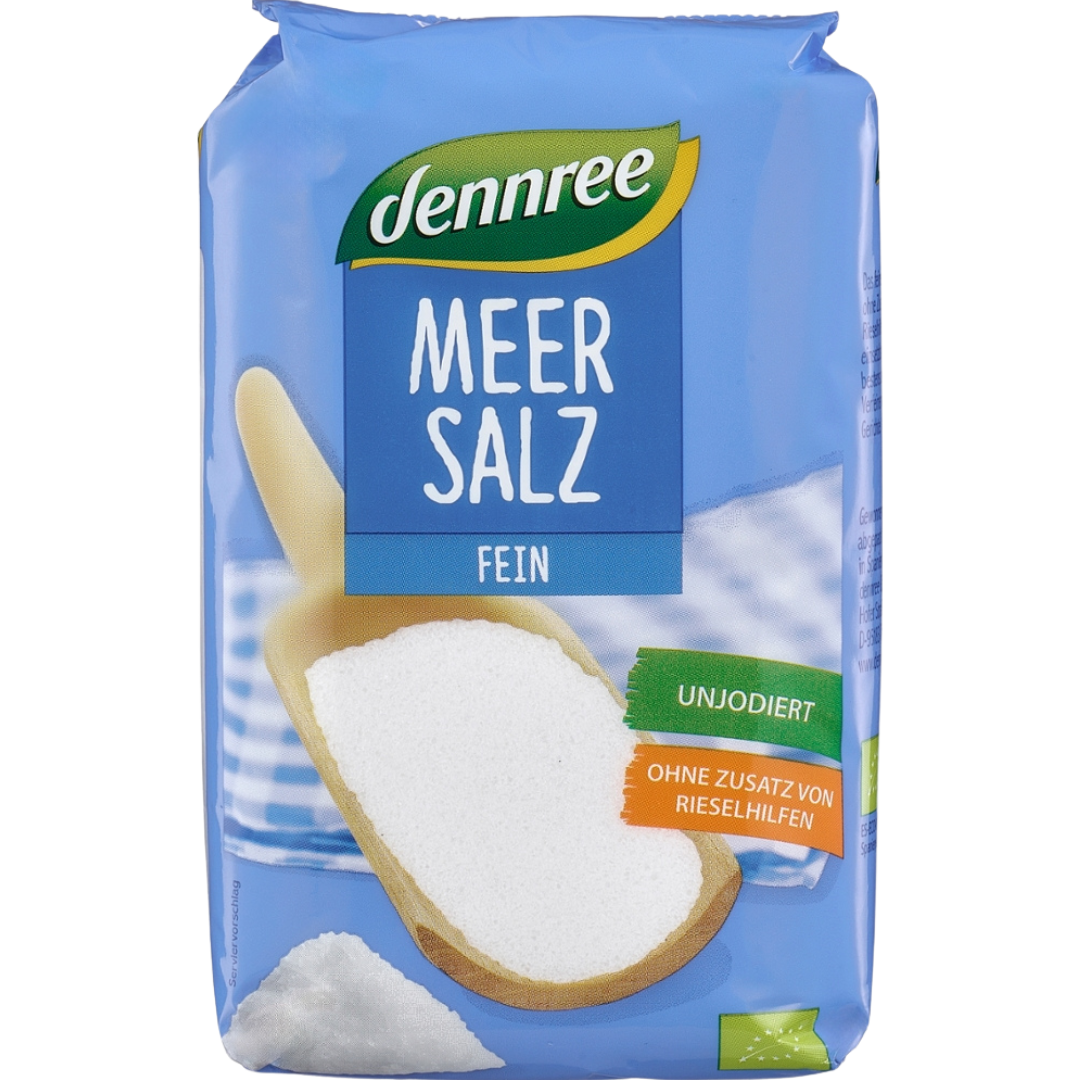 Bio Meersalz fein, unjodiert, 1 kg von dennree